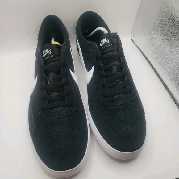 NEW Size 13- Men's Nike SB Heritage Vulc Black/White Skateboard Sneaker Shoes - Picture 2 of 6